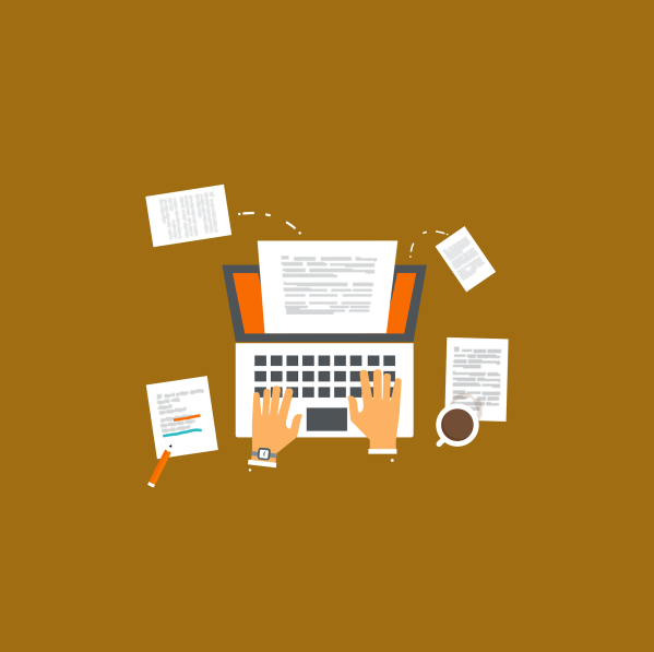 Illustration représentant un individu travaillant sur un ordinateur